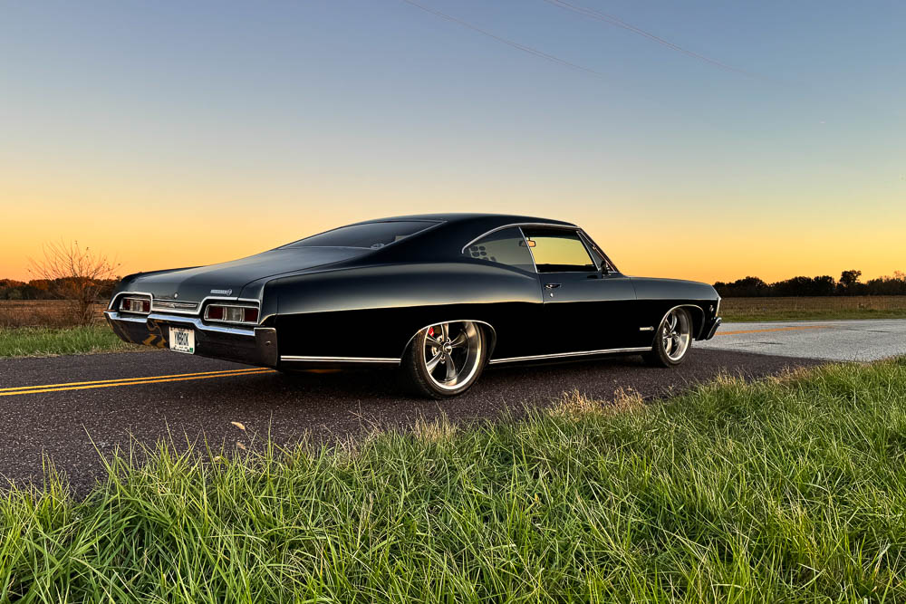 Rear three-quarter view of the Impala SS, capturing the aggressive stance and wide rear tires.