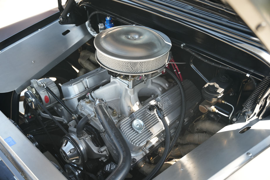 Rob McPherson’s custom-built 1956 Chevy 3100 truck with a 496 big block engine.